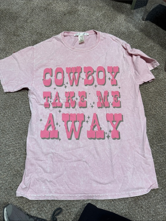 Altar'd State Tops - Altar'd State Pink 'Cowboy Take Me Away' Graphic Tee - Womens